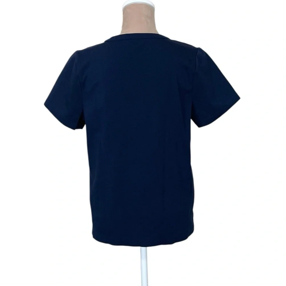 J. Crew Navy Lace-Up Short Sleeve Tee (G-1)
